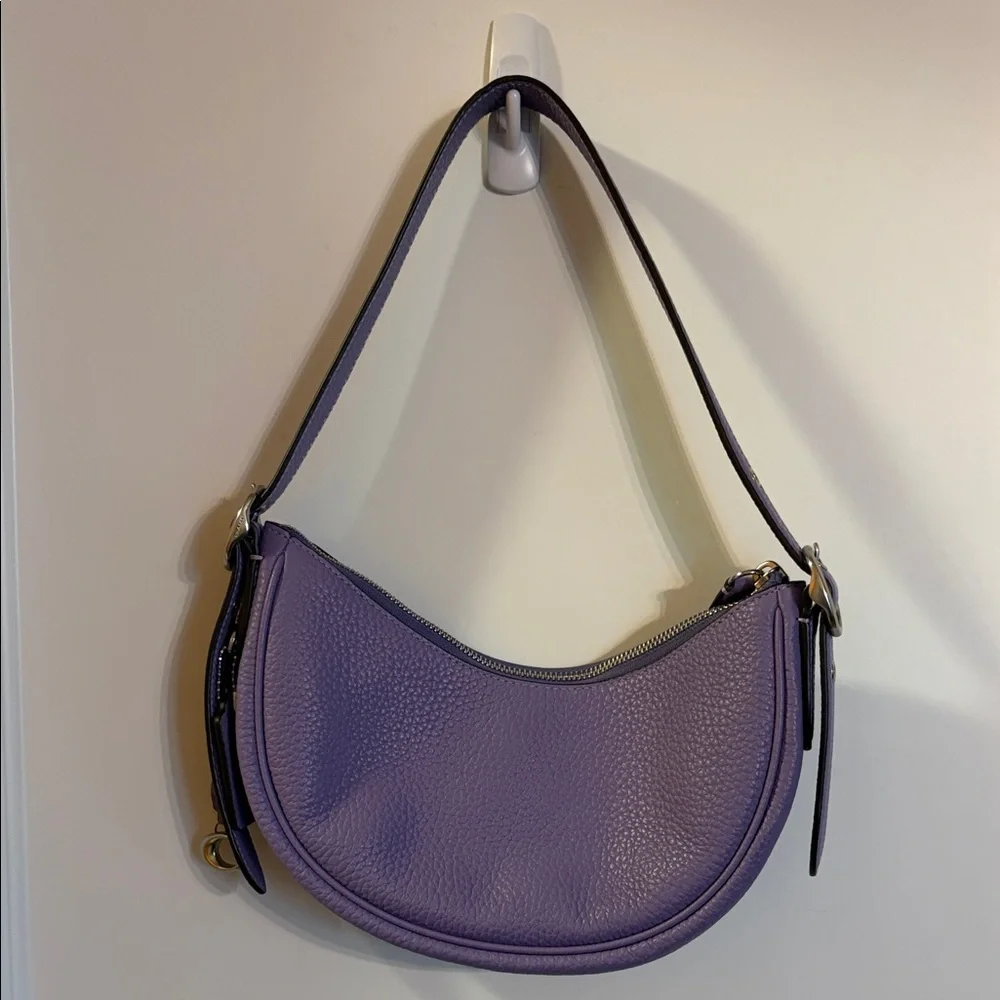 Coach Luna Shoulder Bag in Soft Purple Pebbled Leather - Picture 1 of 9